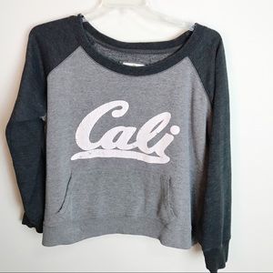 Green Sleeved California plus size sweatshirt